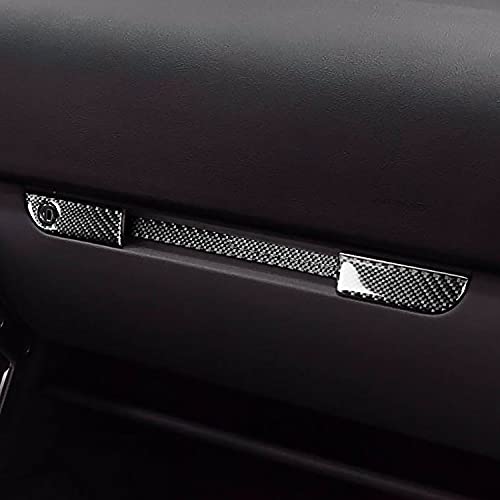 RRX For Audi TT MK1 8N 2001 2002 2003 2004 2005 2006 Carbon Fiber Co-pilot Side Glove Box Handle Decoration Cover Trim Strips Interior Car Accessories Decal For TT Glove Box (Black)