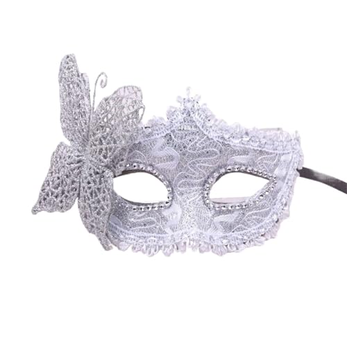 サイド仮面舞踏会マスク - パーティー用ハーフフェイスアイマスク(White)
