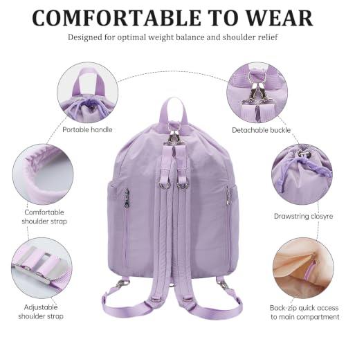 Image of HUA ANGEL Drawstring Backpack, Waterproof Nylon Sports Gym Bag, Travel Backpack for Women and Men for Sports, Travel