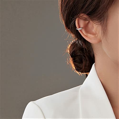 Ear Cuffs en Argent 925 : bague d'oreille chic pavée de zircons - 5