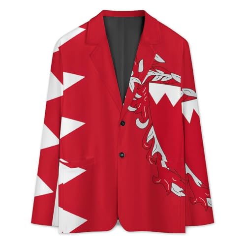 Bahrain Flag Bahraini Emblem Classic Suits Blazer for Men Business Tuxedo Jacket Sport Coat Two Buttons3