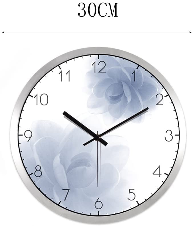 Horloge murale muette fleur gris-bleu de restaurant et balcon