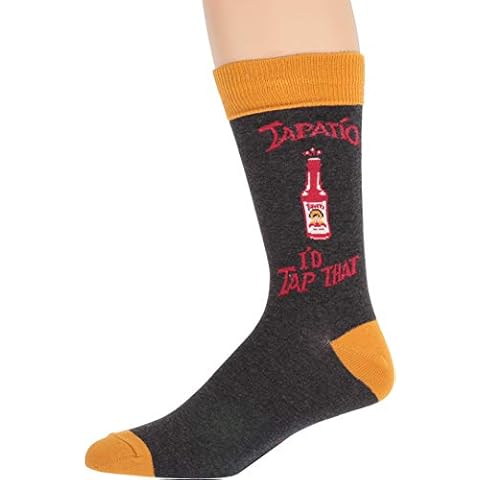 Socksmith Mens' Novelty Crew Socks"I'd Tap That" Tapatio - Charcoal Heather Cover