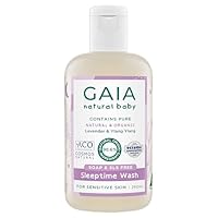 GAIA Natural Baby Sleeptime Wash | Certified Natural | Suitable for Newborns | Sensitive Skin formula | organic Lavender | organic Chamomile | Soap & SLS Free | Perfume Free | Australian Made | 250mL