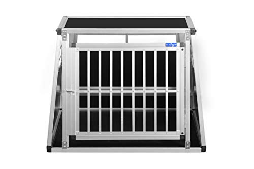 ALPUNA Transportbox N11 – Aluminium Hundebox 72×90×68 cm – Auto Hundebox mit Notausstieg, sicherer Hundetransport im Kofferraum