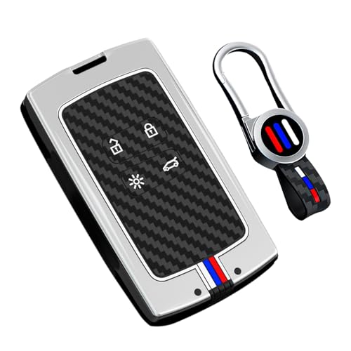 Coque de clé de voiture silicone carbone 4 boutons pour Kangoo Sandero et Arkana
