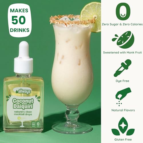Image of Allways Drops Coconut Daiquiri Water Enhancer | Sugar Free | 50 Servings