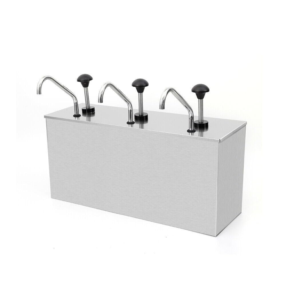 Distributore di salse, pompa dosatrice, pompa per salse in acciaio inox, 3 teste, attrezzatura a buffet per salse, capacità 12 l