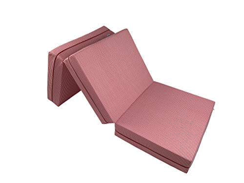 Joyfill Deluxe - materasso pieghevole - made in Germany - 180 x 70 x 15cm - 910 fantasia vichy rosso