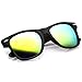 zeroUV - Classic Colored Mirror Lens Square Horn Rimmed Sunglasses for Men Women (Polarized | Rubberized/Yellow)