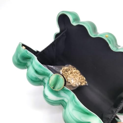 Image of Acrylic Bubble Bag Luxury Marble Clutch Evening Purses for Women Glitter Handbag for Wedding Party Prom