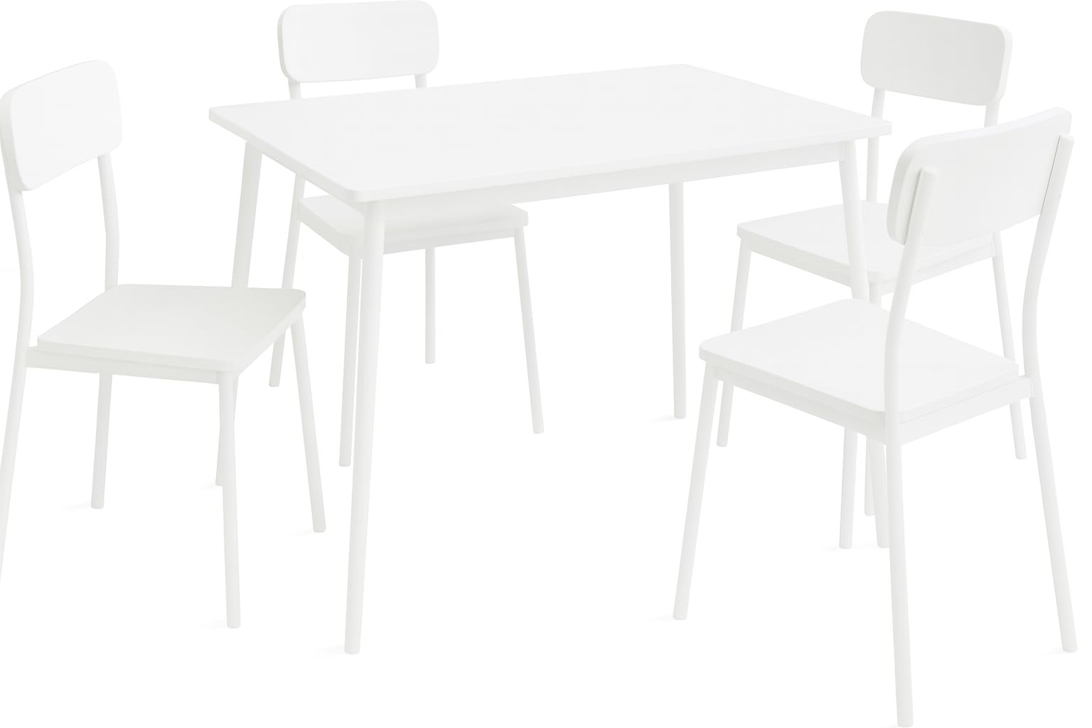 DUPI Table and 4 Chairs Set New XOBE, Made with Metal and MDF, Dining Table, Timeless Style Set (Taupe) 110x70 — view 11