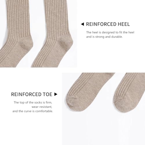 Image of Women Crew Dress Socks Cotton Solid Color Slouch Sock for Dressy Shoes 5 Pack