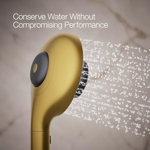 KOHLER K-28682-G-2MB SpaViva Two-Function Handheld Showerhead, Includes Cleansing Device with Four Attachments, Face & Body Brush, Body Scrubber, Body Massager, 1.75 GPM, Vibrant Brushed Moderne Brass by Kohler - Used condition - Image 5