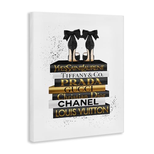 Image of Glam Bookstack Animal Print, 30 x 40 Inch Canvas Wall Art