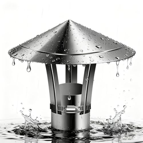 Chapeau de Cheminée Ronde, Capuchon de D'aération de Toit avec Fermeture de Serrage, Capot de Cheminée Anti Pluie for Conduit de 5 9 17 22 25 cm de Diamètre Facile et Durable(9 cm)