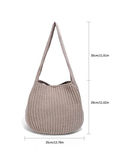 Image of ENBEI Women's Crochet Tote Bag Knit Shoulder bag,Aesthetic Bag,Cute Eco-Friendly Tote for Travel,Daily Use,Gift Box Packaging