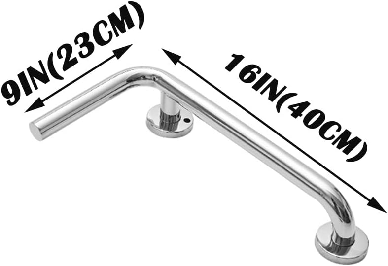 ステンレス製の風呂 バスルーム手すり 取っ手 、L型トイレ滑り止め手摺、高齢者用シャワー介護用 ハンドグリップ、浴槽安全ハンドル、壁