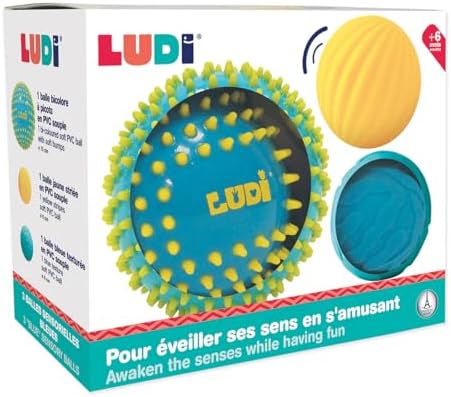 Ludi. Pack of 3 Blue Blue Sensory Balls