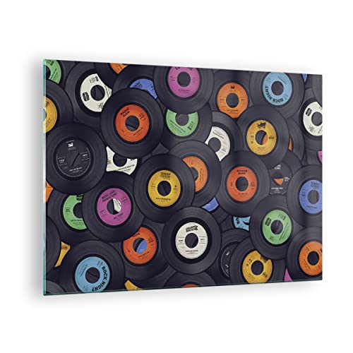 Moderne Impression sur Verre Plaques Vinyle Graphiques Image Tableau en Verre Decoration Murale 70x50cm Deco Cadre Salon Chambre Cuisine Horizontal Petit Tableaux Decoratifs Muraux Art GAA70x50-4185