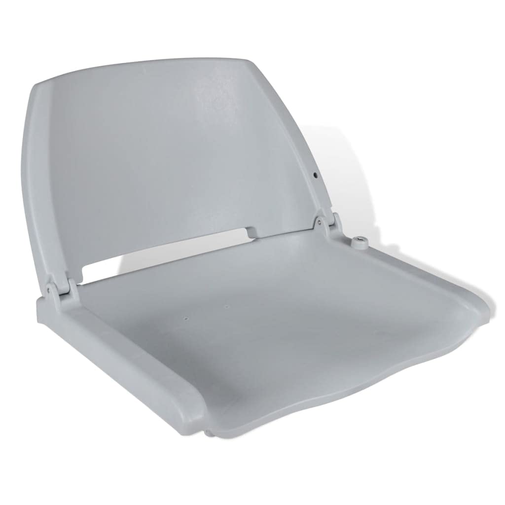 Mangloder Bootssitz Klappbar ohne Polster Grau 48x51x41 cm wetterfester Kunststoff für Segelboot Yacht Wasserfahrzeug Cockpit Deck mit umklappbarer Rückenlehne und Edelstahl-Schrauben