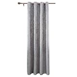 WOLTU Thermovorhang Kälteschutz wärmeisolierende Vorhänge Blickdicht mit Ösen, 270g/m² Schwere Verdunklungsvorhänge Damast Optik Gardinen Wohnzimmer Schlafzimmer, 135x245 cm Dunkelgrau (1 Stück)
