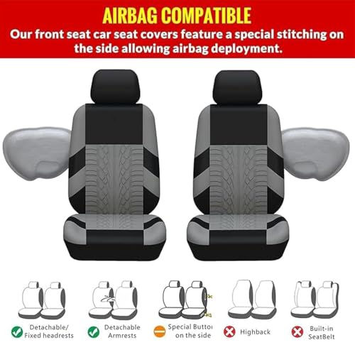 TYIOMNB Car Seat Cover Sets for Toyota Aygo X AB70 2021 2022 2023 2024 2025 2026, Car Front Seat Covers, Auto Breathable Seat Covers Cushions, Easy Fit,B - Image 3