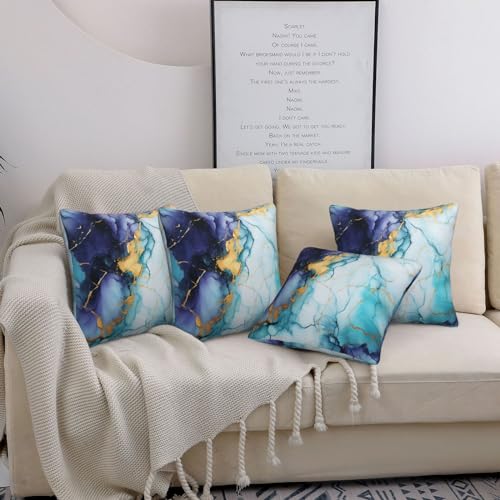Housse de coussin décorative moderne 50,8 cm lot de 4 textures marbrées rustiques - 2