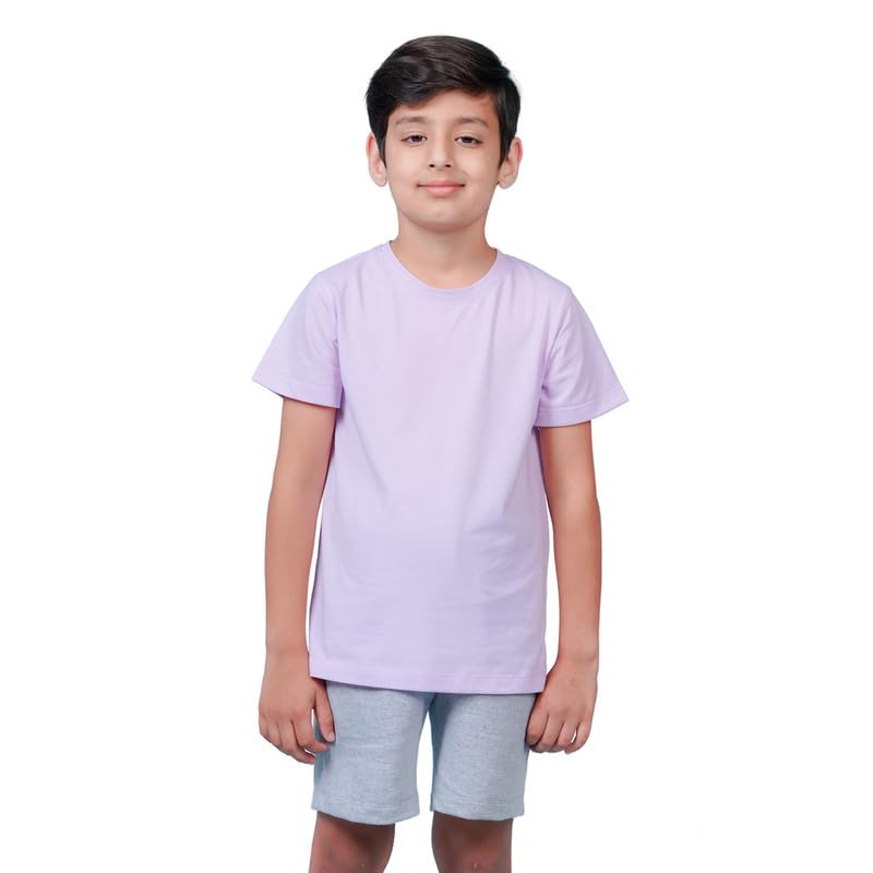 Image of Nusyl Boys Half Sleeves Solid T-Shirt for Kids | Soft Cotton Blend | Comfortable Regular Fit | Casual 2-16 Years | Multiple Colors & Pack Options
