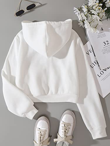 SheIn Women's Cropped Full Zip Long Sleeve Hoodie #TOP29