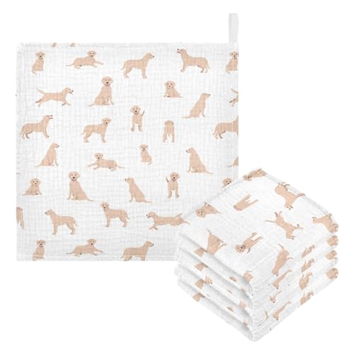 Image of vvfelixl Baby Cotton Washcloths Labrador Retriever Dog Infants Bath Towel for Unisex Face Towels for Newborn, Natural Baby Wipes Delicate Skin, 11.8 X 11.8 inch, one sizex3
