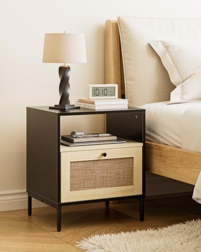 Apetaccat Mesita de Noche de ratán mesita