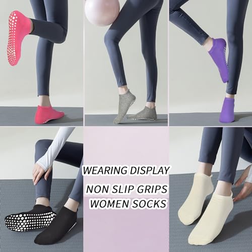SkiBeaut Meias antiderrapantes para ioga, 3 pares, #8 Preto (pacote com 1) - b, 42-44