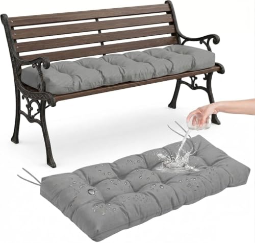 Coussin de banc de jardin imperméable 150 cm matelas assise gris pour cuisine - 2