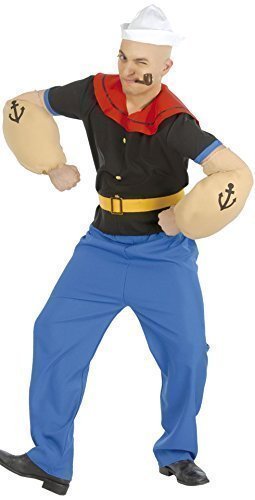 5 Piezas Hombre Fuerte Marinero 1960s Dibujos Despedida Soltero Disfraz Talla L