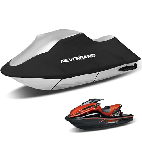 NEVERLAND Jet Ski Cover Suitable for 2 3 Seater Jetski Covers Heavy Duty Waterproof with 2 Air Vent Marine Grade UV Resistant Compatible with Yamaha Sea-Doo Lengths 120' to 135'