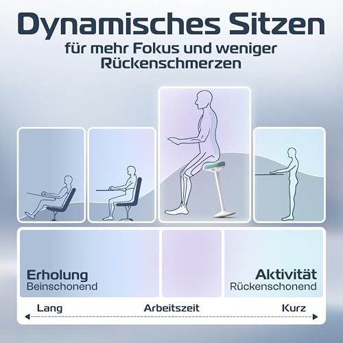 CLOUVOU Nexus Bürohocker Ergonomisch für aktives Sitzen | Höhenverstellbar – Ansicht 6