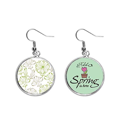 Pendientes de primavera con dibujo de flores frescas, joyas colgantes de diseño exclusivo