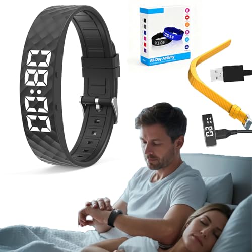 Snrtevu Loveos Lautloser Impulswecker Mit Ki-Schlafanalyse, Loveos Bettersleep Vibrations Wecker, Vibrationsarmband Wecker, Sanftes Aufwachen Ohne...