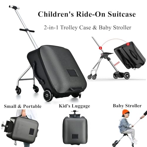 Children's Ride-On Suitcase, 2-in-1 Trolley Case & Baby Stroller, Fashion Travel Carry-On Kid's Luggage, Family Airport Travel Made Easy2