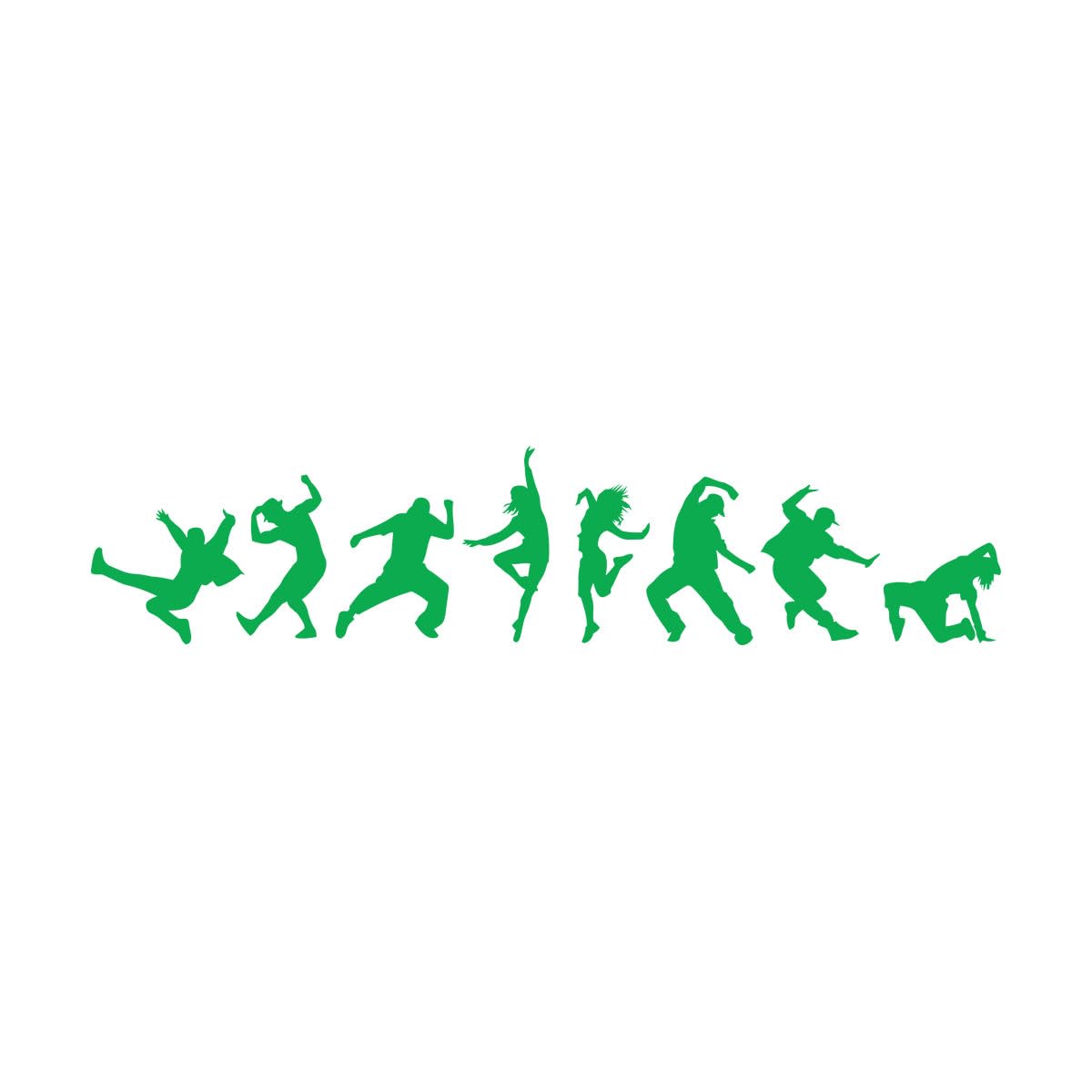 Wall Vinyl Sticker Decor People Dancing Gymnastics Dancing Yoga Salon Health ation 51.8x172.7cm Equipped with Transfer Film kit Extra Large Green