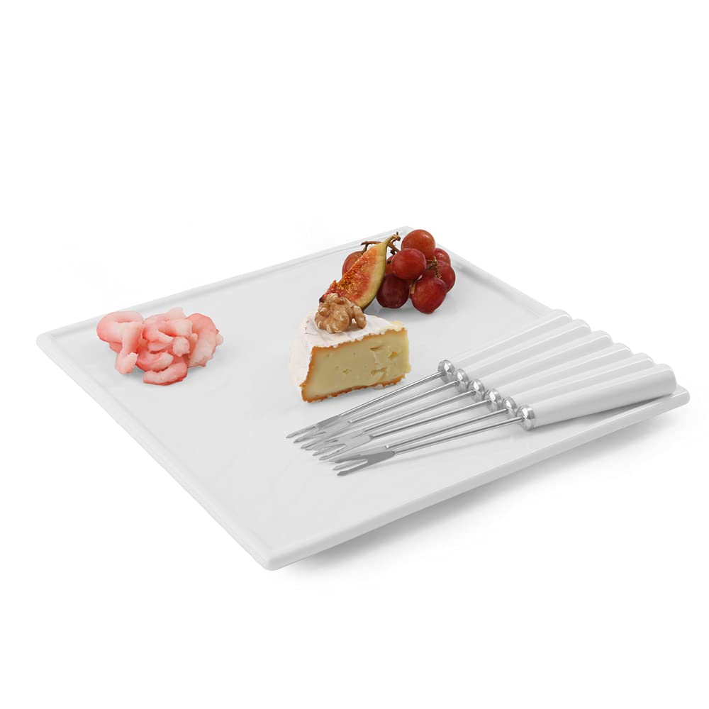 Holst Porzellan SDW 001 - Juego de 7 platos de porcelana (7 piezas, con 6 pintas), color blanco