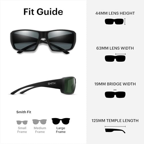 Image of SMITH Guide's Choice Fishing Sunglasses with ChromaPop Polarized Lenses & Large Frame - Performance Eyewear for Water Sports