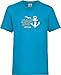 Produktbild Shirtinstyle Kinder Shirt, Heimathafen Anker Möwe Ostsee, Urlaub, zu Hause, Campen, Ferien, Strand, Meer, See, T-Shirt, Niki, Hemd, Farbe Tuerkis, Größe 140