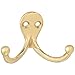 National Hardware N198-127 V1963 Double Clothes Hook in Solid Brass