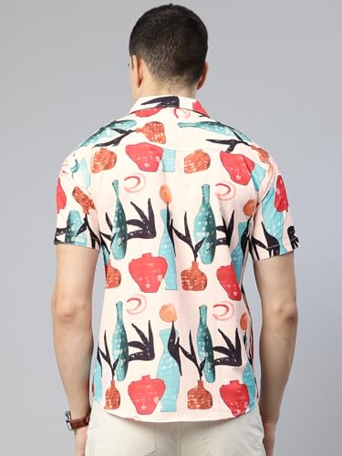 Image of Luxrio Casual Printed Textured Fabric Shirt for Men Regular Fit Cotton Blend