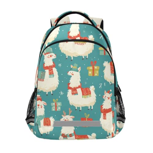 Sac à dos école étudiant dessin animé moutons de Noël sac pour voyage ados