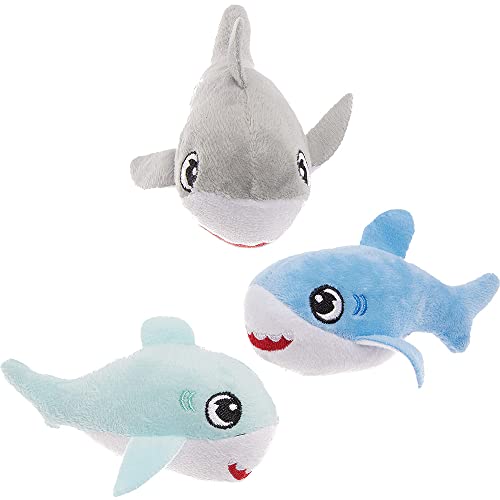 Baker Ross FX748 Peluche tiburón - Pack de 3, Peluches para fiestas infantiles