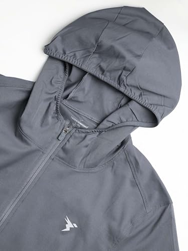 Image of TECHNOSPORT Men's Regular Fit Solid Hooded Neck Jacket With Ts Flexi, UPF50+ for Sports, Gym & Regular Use