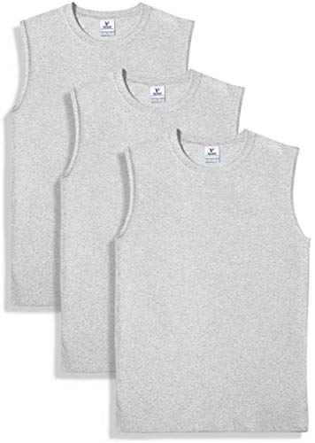 La Mejor Selección de Gris Jaspe - los preferidos. 45 Yazbek - playera de cuello redondo sin mangas para hombre (3 unidades), Gris jaspeado, X-Large